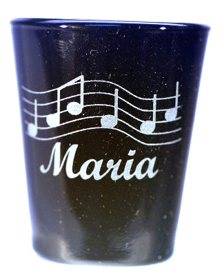 Music Notes Personalized Shot Glass customized with Name